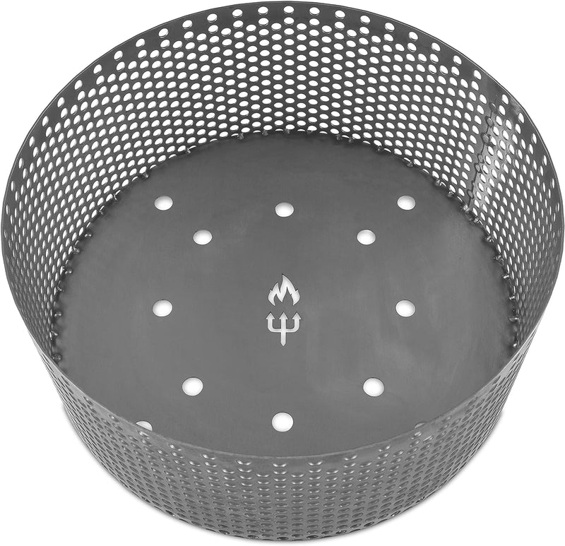 FireDeifi Grillplatte Feuerkorb | Feuerbox | Feuerstelle | Trommel | ⌀48 cm | Inklusive Ketten und H