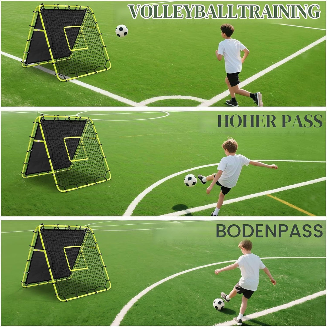 Doppelseitige Rebounder Net Fussball Training Ausrüstung, 100/120/180cm, Fussball Tor Kickback Ziel