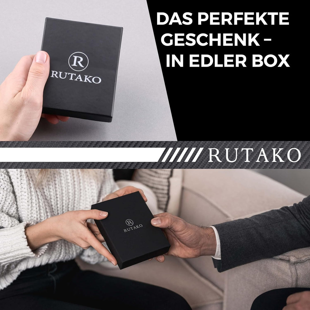 RUTAKO Slim Wallet mit Münzfach & RFID-Schutz - Kartenetui Herren & Damen - Kreditkartenetui klein -