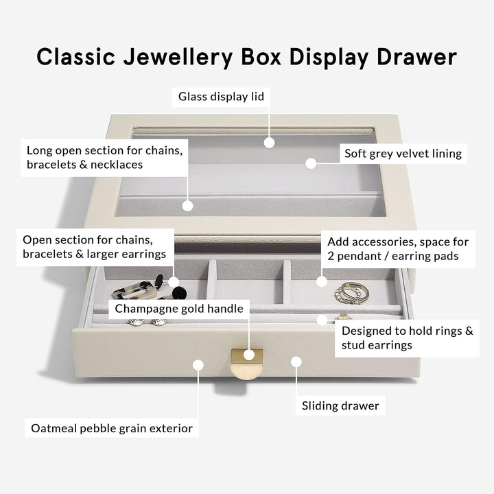 Stackers Oatmeal Classic Jewellery Box Display Drawer, Oatmeal