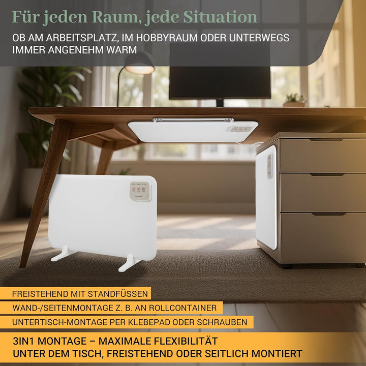 Heidenfeld Infrarotheizung 3in1 Tischheizung HF-TH120 | 120 Watt - Infrarot Heizkörper - Elektroheiz