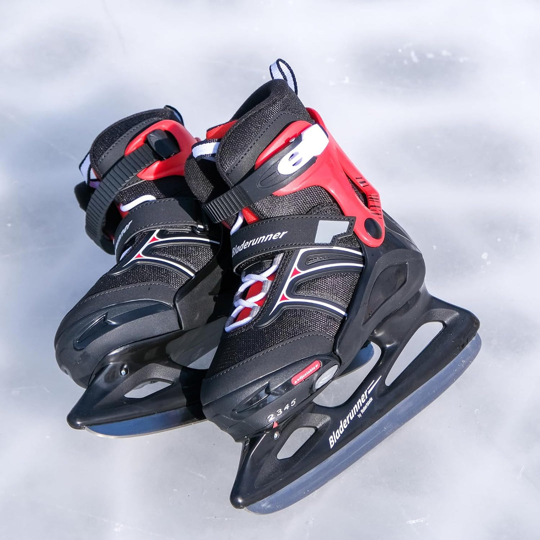 Bladerunner Micro XT Ice Schlittschuh Grössenverstellbar, Jungen, Schwarz/Rot 29-34 (UK: 11J-1 / US:
