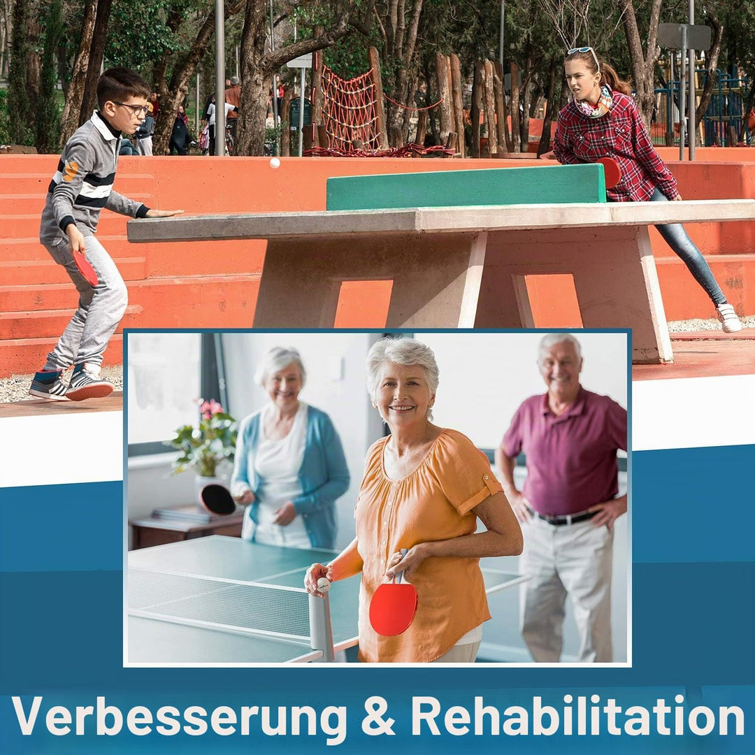 Abco Tech, Tischtennis-Set, 4 x erstklassige Schläger mit weichem Schaumgummibelag und 6 x Tischtenn