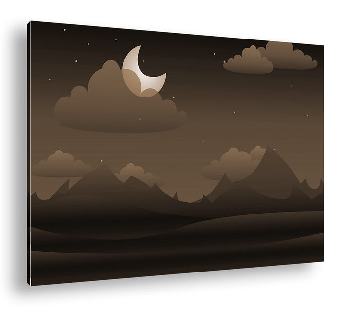 deyoli Landschaft bei Nacht Format: 80x60 Effekt: Sepia als Leinwandbild, Motiv fertig gerahmt auf E