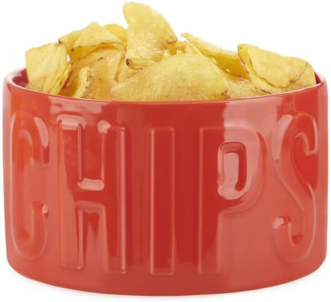 balvi Snackschale Chips Farbe Rot Die originelle und stilvolle Schale Fassungsvermögen 1 l Keramik 8