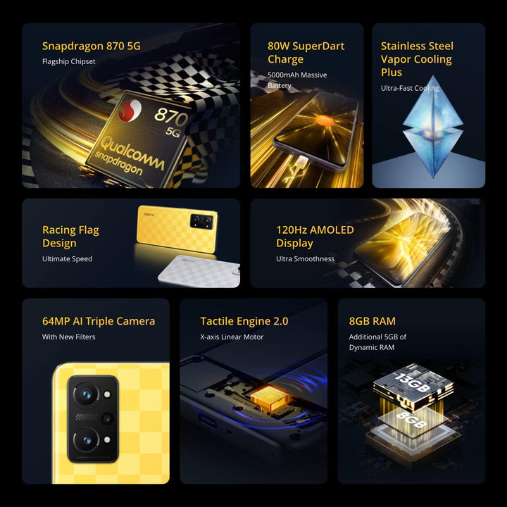 realme GT neo 3T-8+128GB 5G Smartphone ohne Vertragy,Snapdragon 870,80 W SuperDart-Aufladung,120 Hz