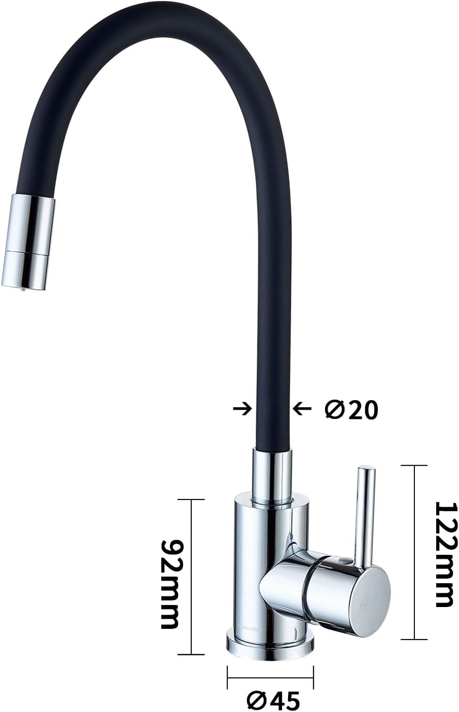 Wasserhahn Küche Mit 2 Wasserstrahlarten,LakeBayMZC Küchenarmatur Mit Flexibler Auslauf,360° drehbar
