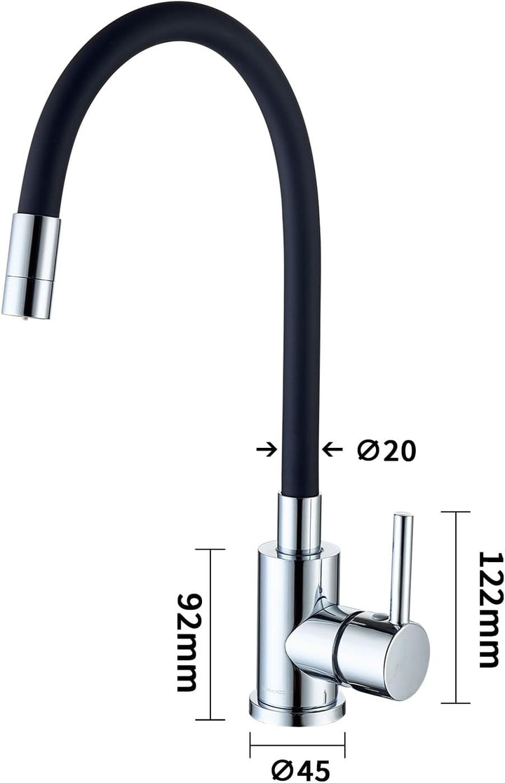 Wasserhahn Küche Mit 2 Wasserstrahlarten,LakeBayMZC Küchenarmatur Mit Flexibler Auslauf,360° drehbar