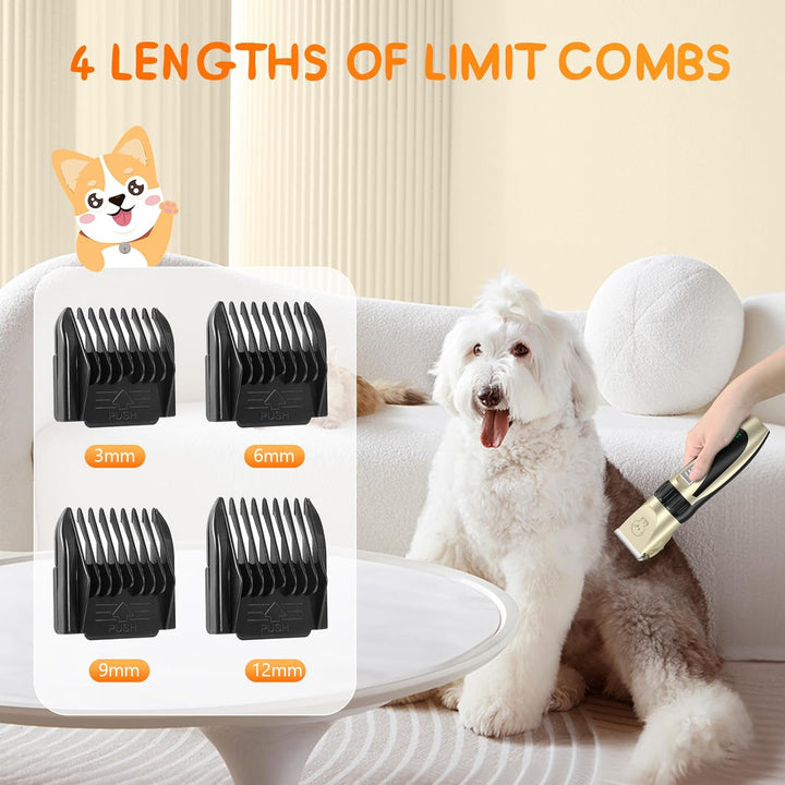 Profi Leise Hundeschermaschine, Schermaschine Hund Katze, tierhaarschneidemaschine set mit 4 Schneid