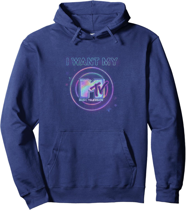 MTV I Want My MTV Neon Circles Logo Pullover Hoodie