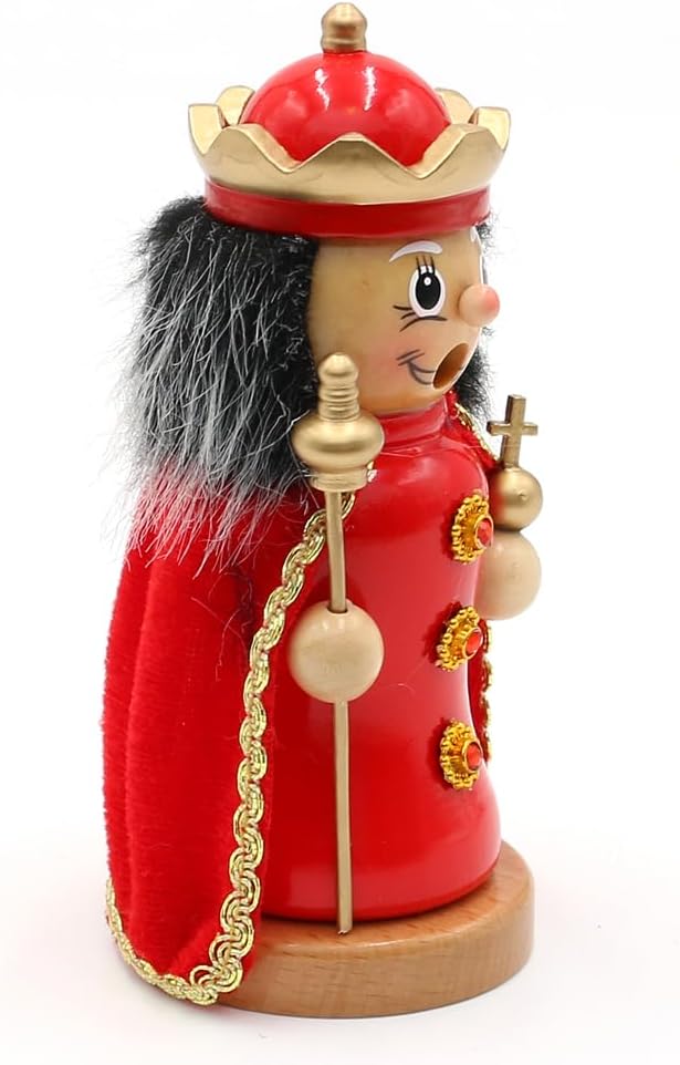 Dekohelden24 Holz Räuchermann, Räucherfigur, Rauchfigur, Räuchermännchen als Märchenfigur König mit