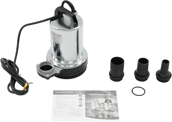 24V DC Tauchwasserpumpe, 200W Edelstahl Tauchpumpe, Solar Wasserpumpe, IP56 Schutz, mit 3 Schlauchad