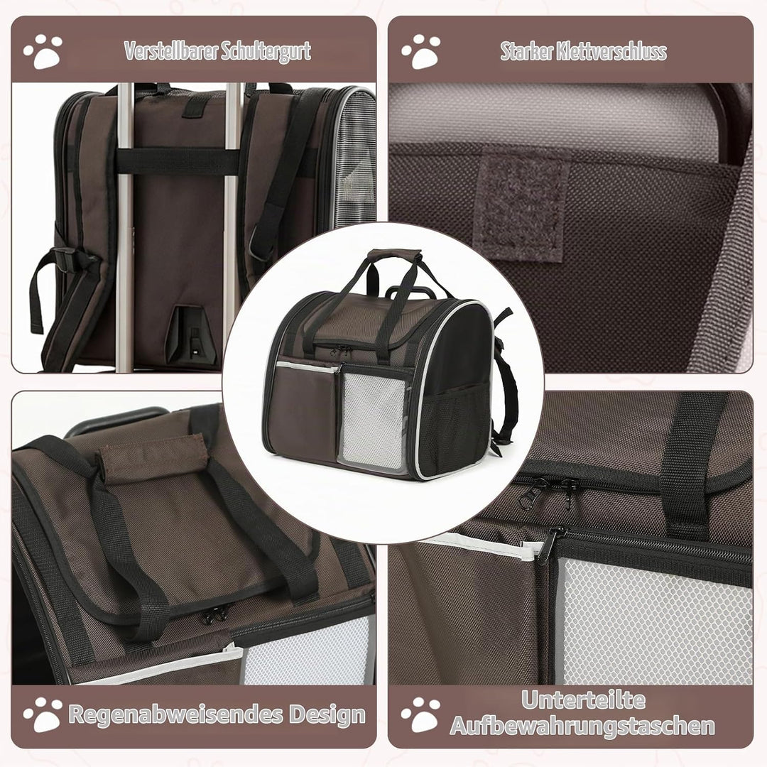 Hundekorb Fahrrad Vorne, Tragbarer Atmungsaktiver Hundefahrradkorb mit Sicherheitsleine Weichem Kiss