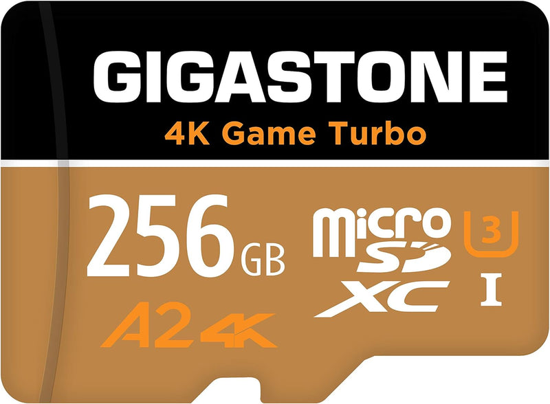 Gigastone 4K Game Turbo 256GB MicroSDXC Speicherkarte und SD Adapter mit A2 App-Leistung bis zu 100/