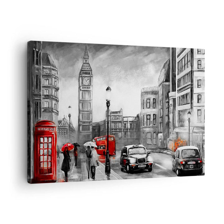 ARTTOR Bilder auf Leinwand London Bus Leinwandbild mit Rahmen 70x50cm Wandbilder Dekoration Wohnzimm