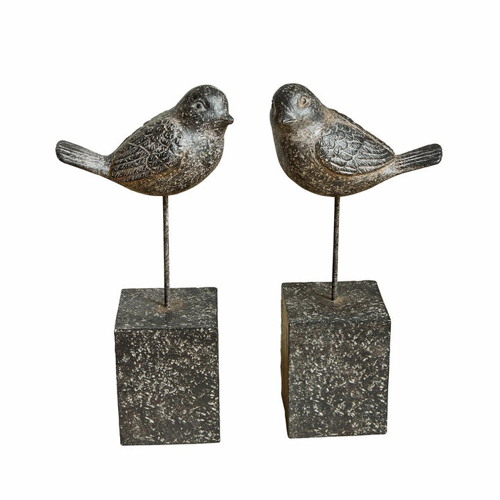 Loberon Deko-Vogel 2er Set Juxivel, antikbraun