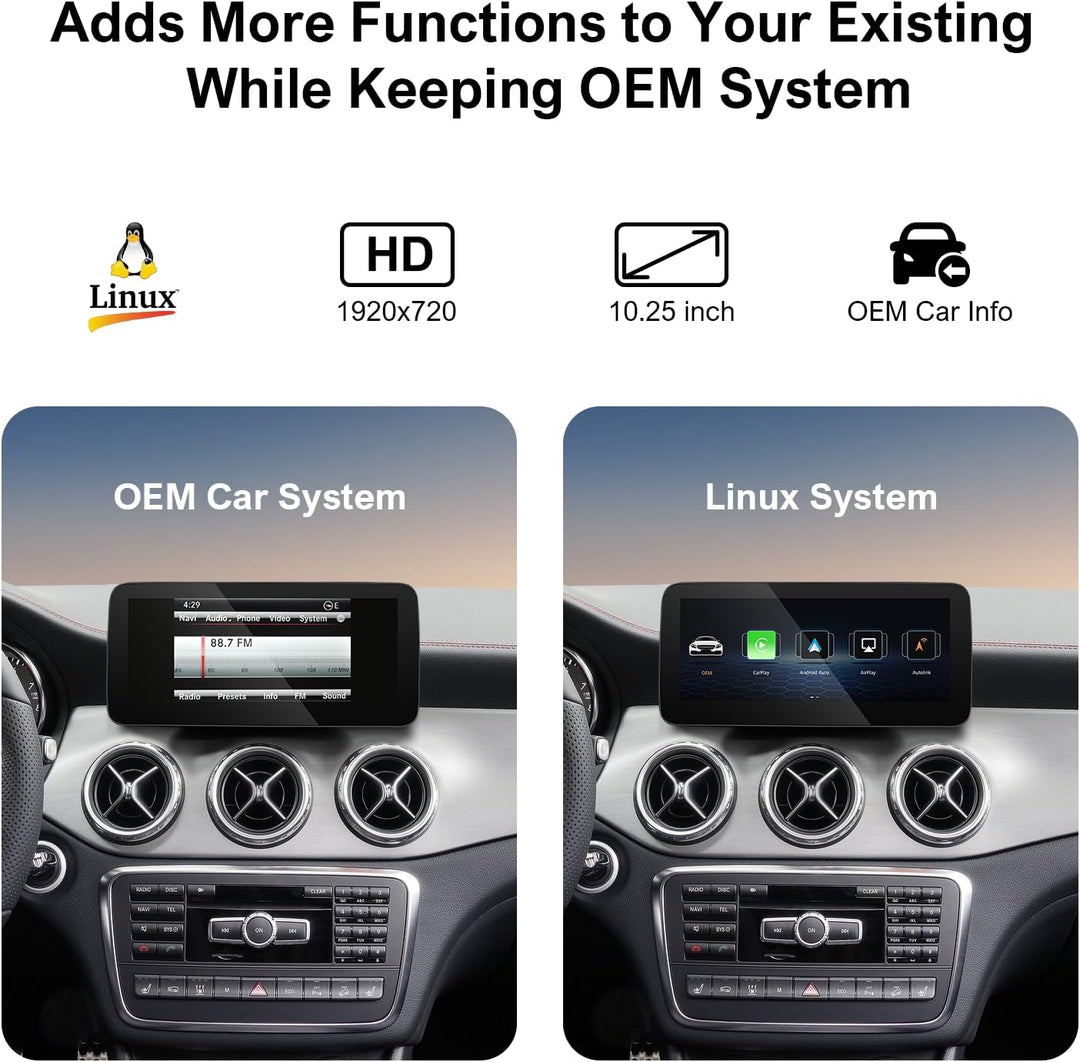 Chaowei Linux 10,25 Zoll Autoradio Touchscreen für Mercedes Benz A/CLA/GLA/B Klasse W176 C117 X156 W