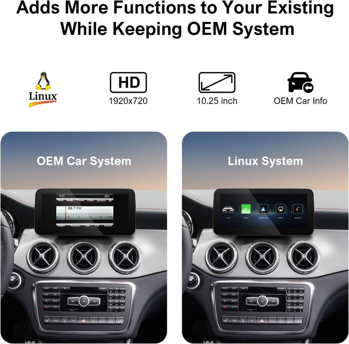 Chaowei Linux 10,25 Zoll Autoradio Touchscreen für Mercedes Benz A/CLA/GLA/B Klasse W176 C117 X156 W
