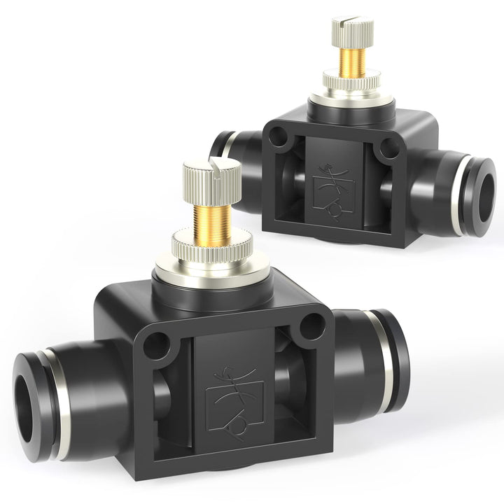 SCF-1/4 Luftstromregelventil mit Push-to-Connect-Armatur, Inline-Drehzahlregler, Union gerade – 1/4