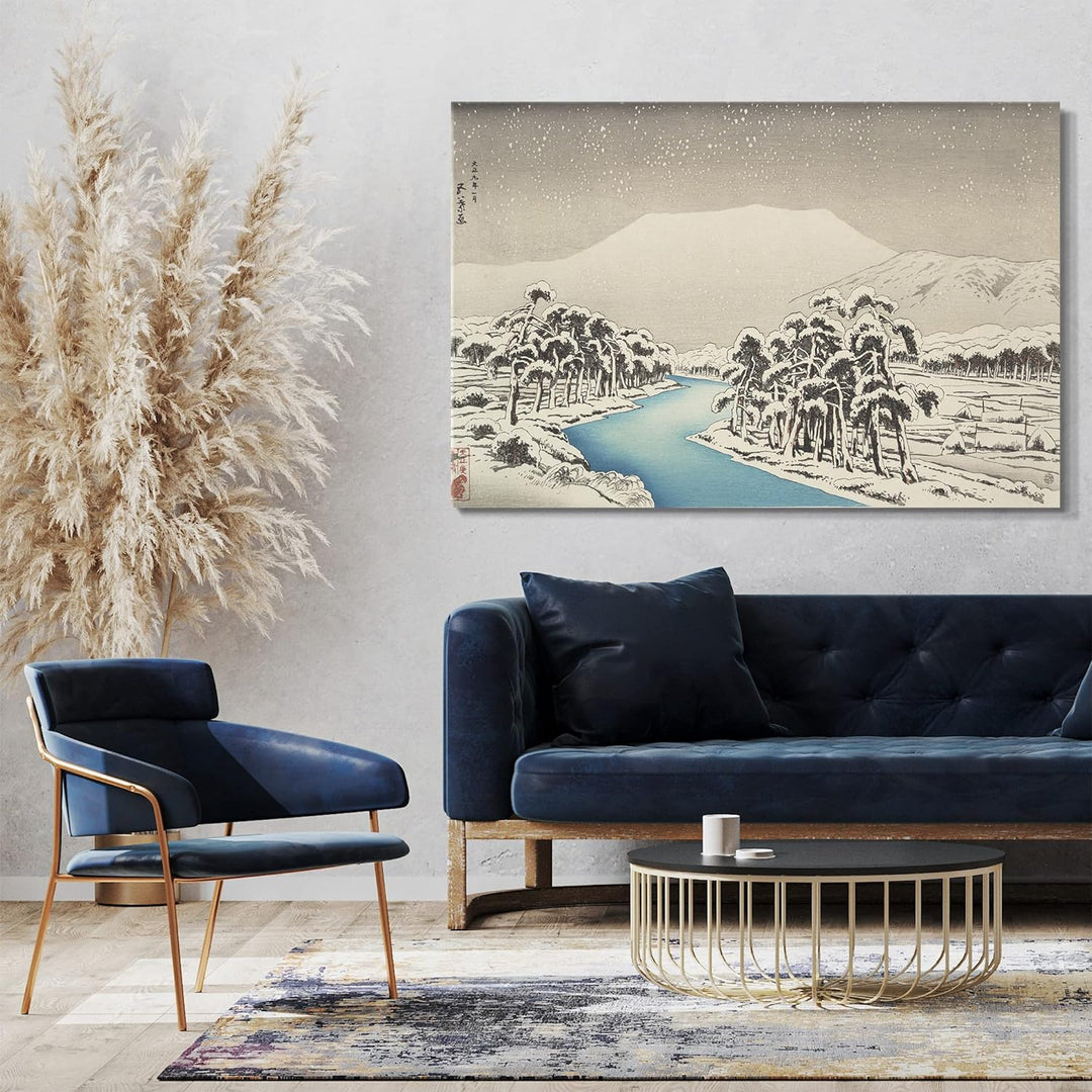 Printed Paintings Leinwand (80x60cm): Hashiguchi Goyō - Ibuki Berg im Schnee 80x60 cm, 80x60 cm