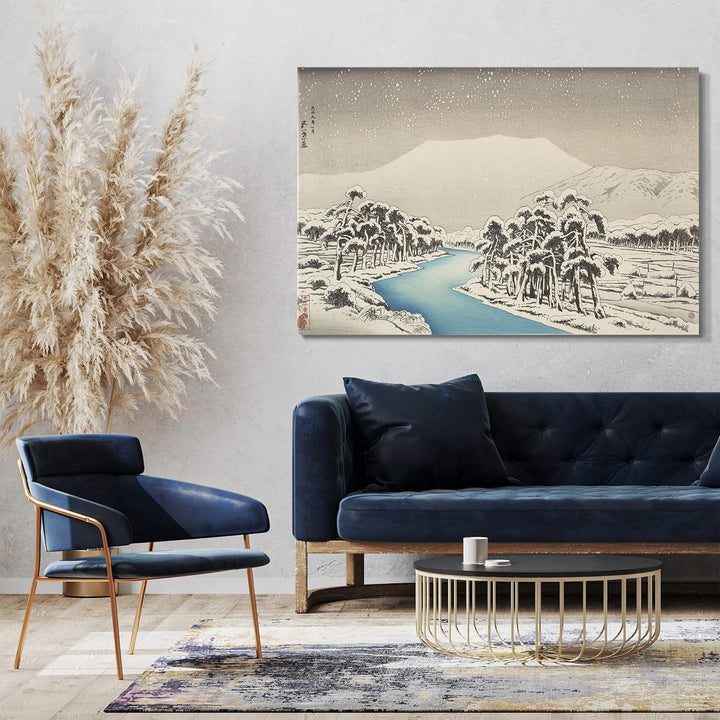 Printed Paintings Leinwand (80x60cm): Hashiguchi Goyō - Ibuki Berg im Schnee 80x60 cm, 80x60 cm