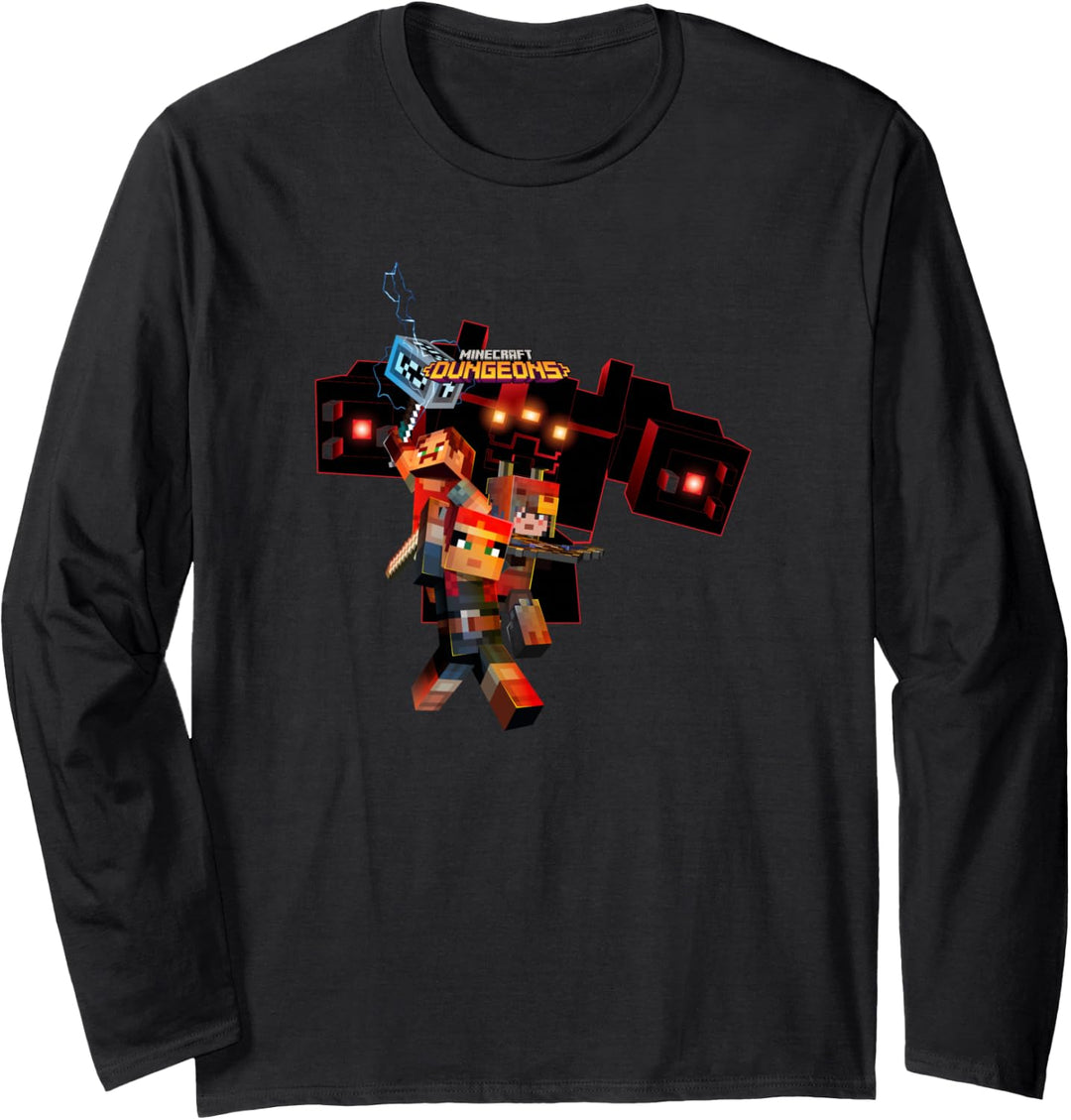 Minecraft Dungeons Expansion Group Logo Langarmshirt