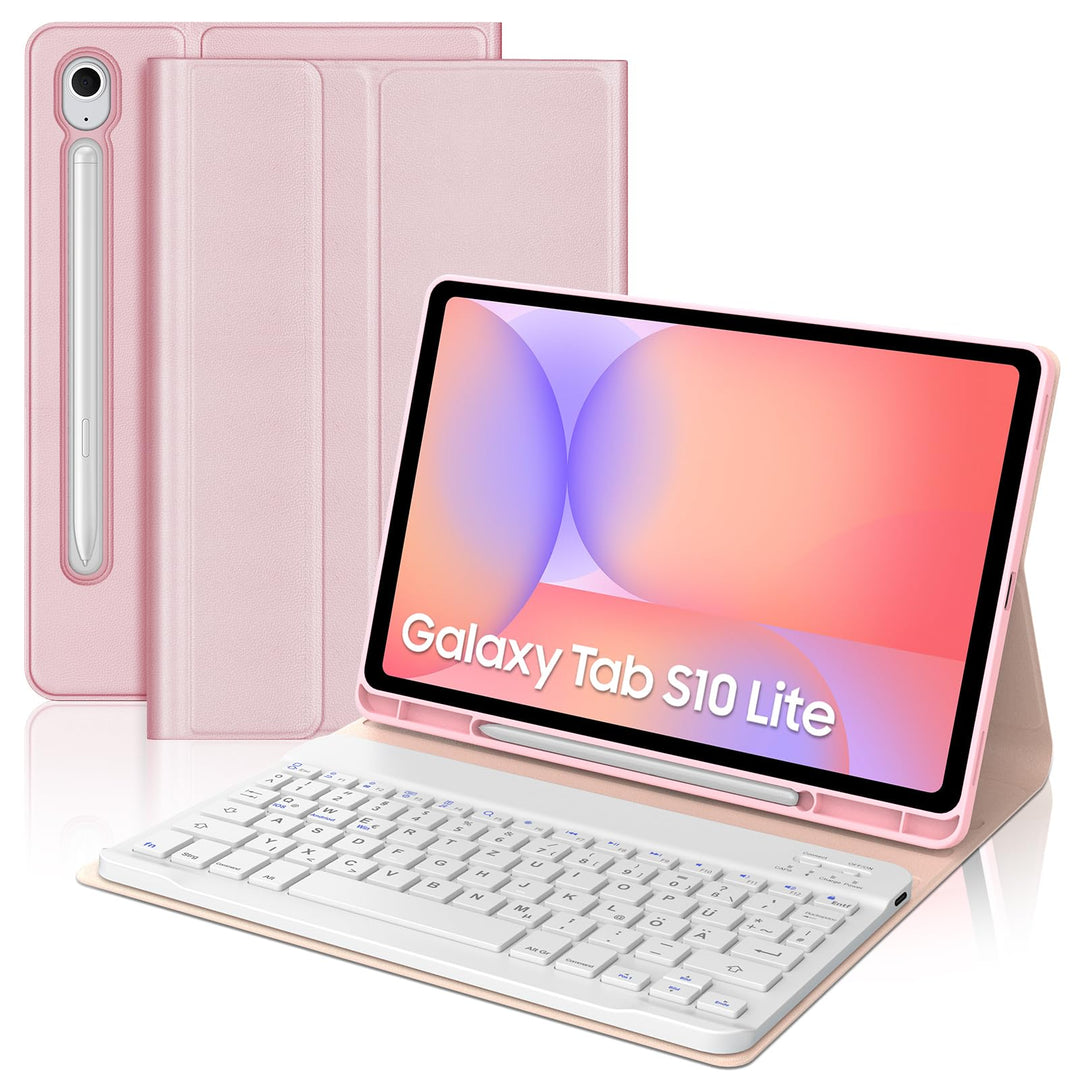 Tastatur Hülle für Samsung Galaxy Tab S10 Lite/S10 FE/S9 FE 10.9 Zoll, Deutsches QWERTZ, Magnetisch