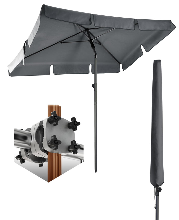 4smile Sonnenschirm Balkon SunnyShade - Sonnenschutz Balkon 3-in-1 SET, UPF 50+ Sonnenschirm rechtec