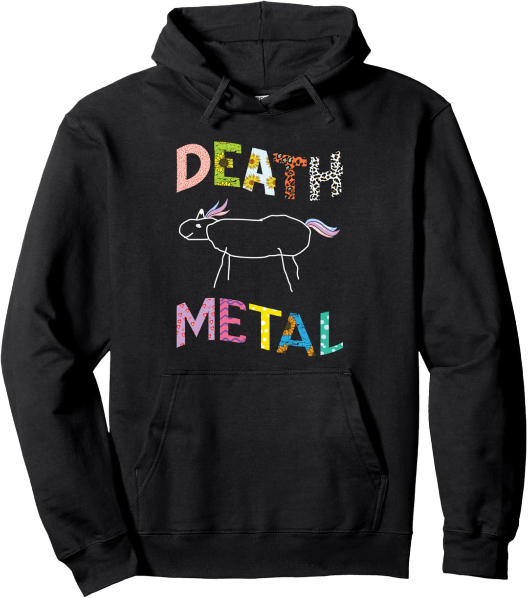 Death Metal Rock Einhorn Pullover Hoodie