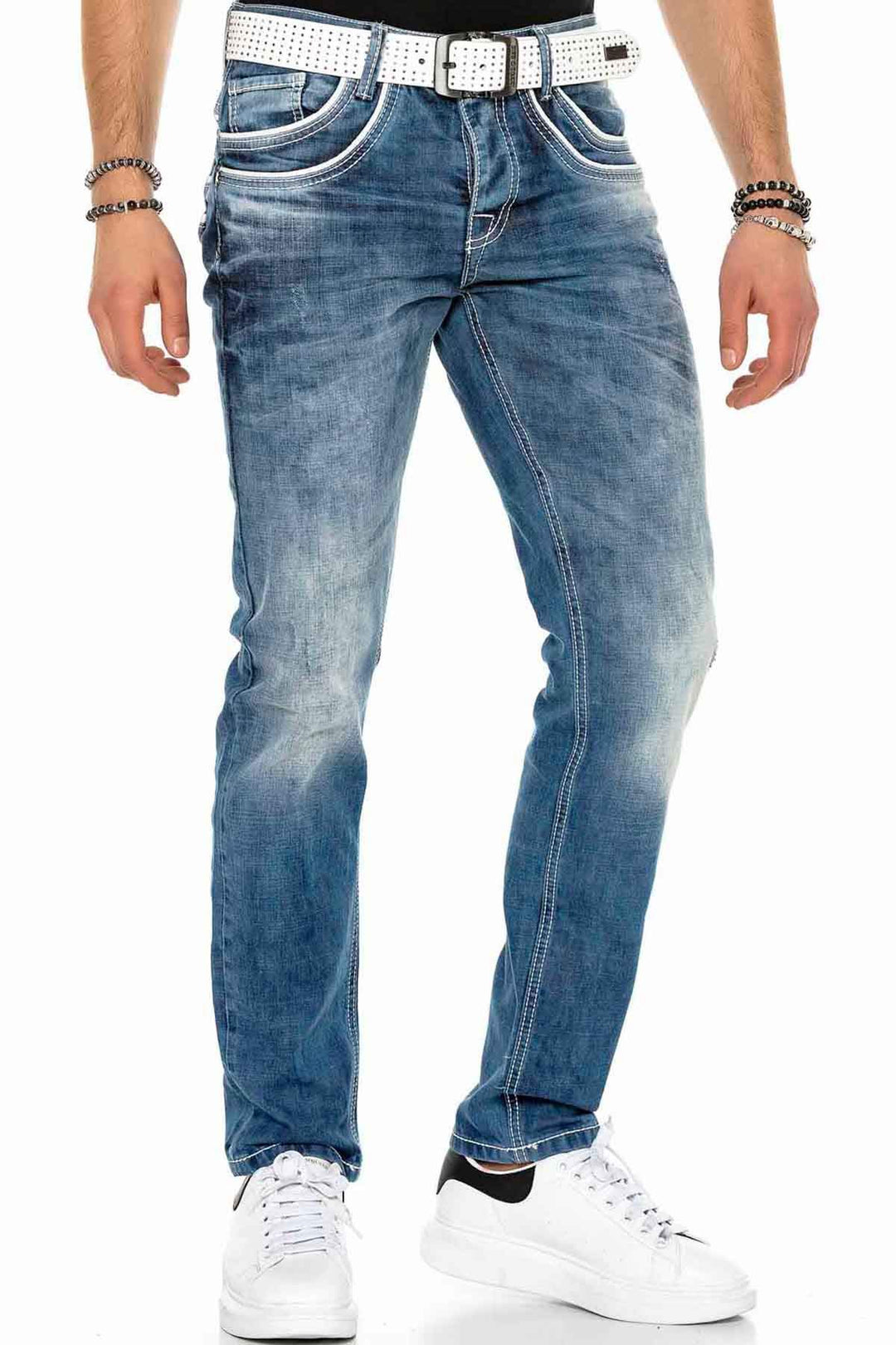 Cipo & Baxx Herren Jeans | Modernes Denim | Markante Details | Vielseitig kombinierbar für Freizeit
