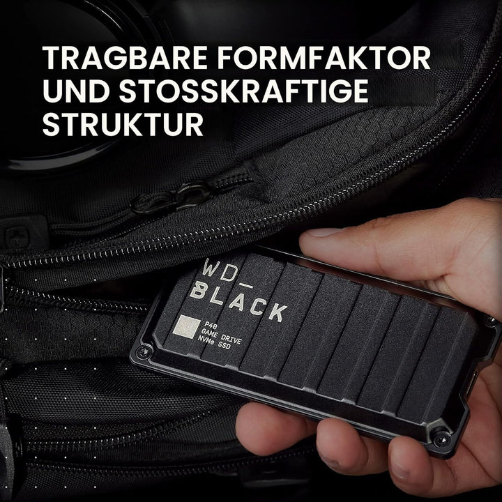WD_BLACK P40 Game Drive SSD 500 GB externe SSD (WD_BLACK Dashboard, 2.000 MB/s Lesen, 1.950 MB/s Sch