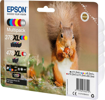 Epson Original 378XL/478XL Tinte Eichhörnchen, XP-15000, Multipack 6-farbig Multipack 378/478 XL Sin