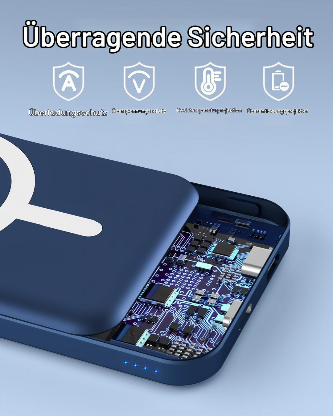 Podoru for Magsafe Powerbank iPhone 5000mAh,Powerbank mag-Safe mit Typ-C Kabel,Powerbank Magnetisch