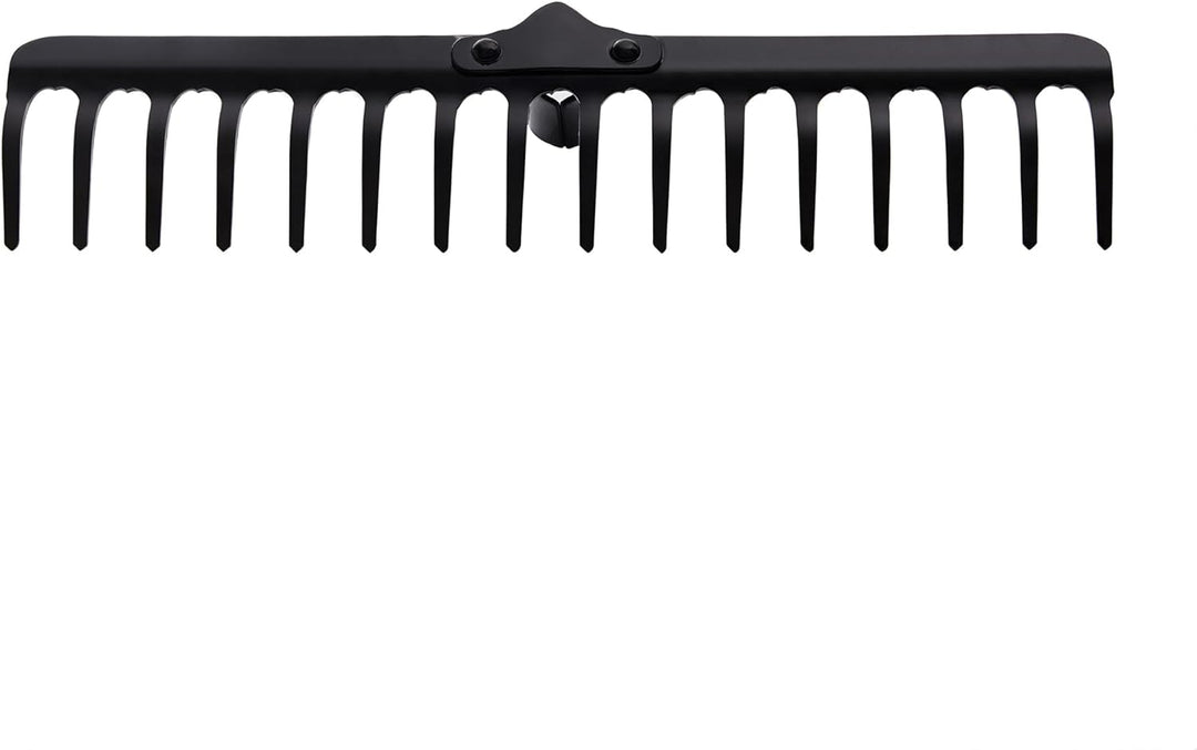 KADAX Gartenharke ohne Stiel, Gartenrechen aus Metall, Rasenrechen für Gartenpflege, Robuste Rasenha