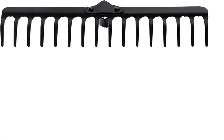 KADAX Gartenharke ohne Stiel, Gartenrechen aus Metall, Rasenrechen für Gartenpflege, Robuste Rasenha
