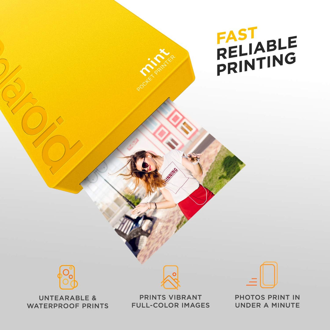 Polaroid Mint: Taschendrucker mit Zink-Papier. Bluetooth für Android- und iOS-Geräte. Druckt in selb