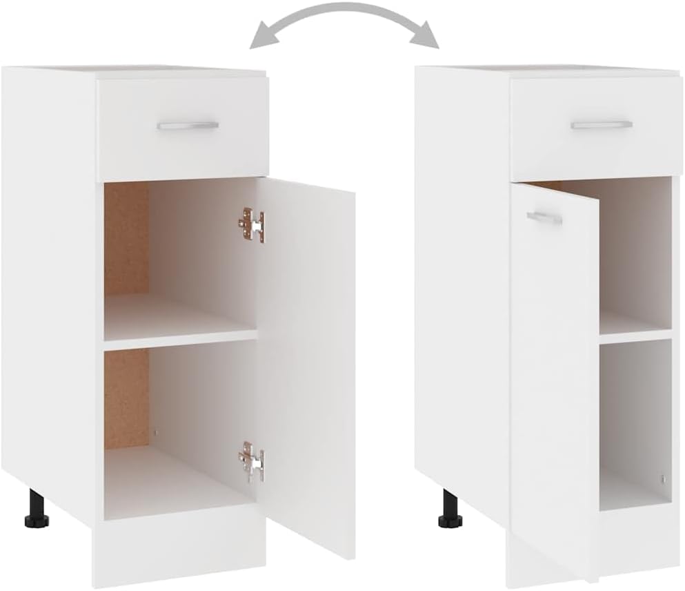 vidaXL Schubunterschrank Lyon Weiss 30x46x81,5 cm Holzwerkstoff Weiss 1x Unterschrank (1 Tür 1 Schub