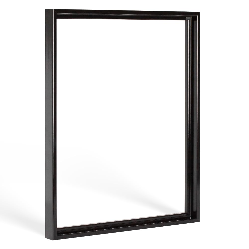 Bildershop-24 Schattenfugenrahmen Lemgo für Keilrahmenbilder und Leinwände 15x15cm Schwarz Hochglanz