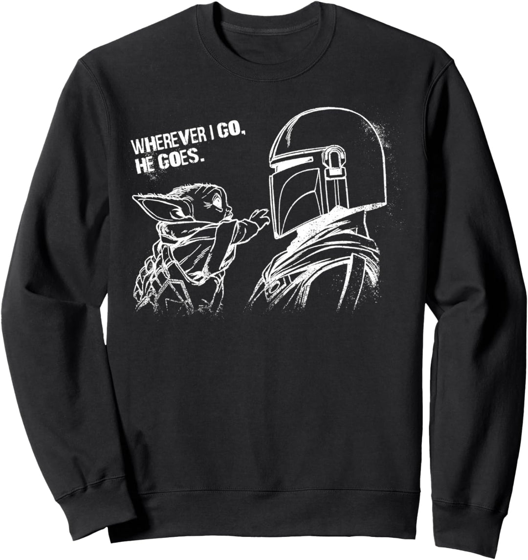 Star Wars The Mandalorian The Child Wherever I Go He Goes Sweatshirt