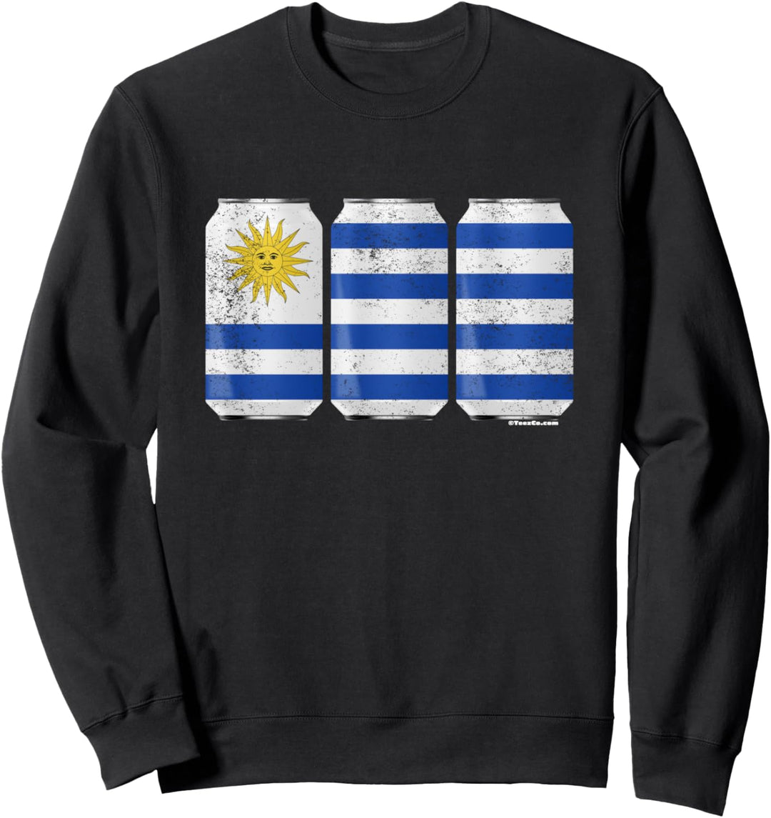 Cool Graphic Beer Cans Uruguay Flag Sweatshirt
