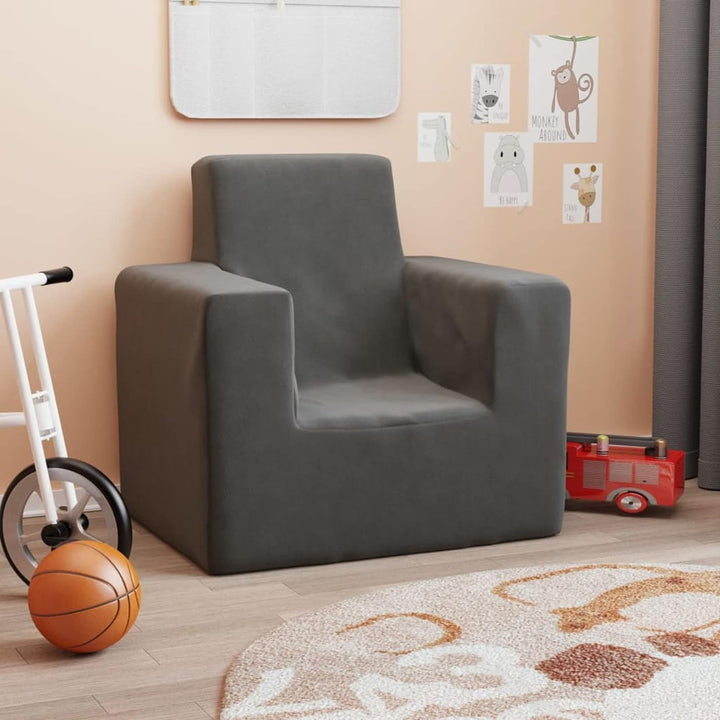 Tidyard Kindersofa Kindercouch Kindersessel Minisofa Longue Sofa Anthrazit Weich Plüsch Stuhl Anthra