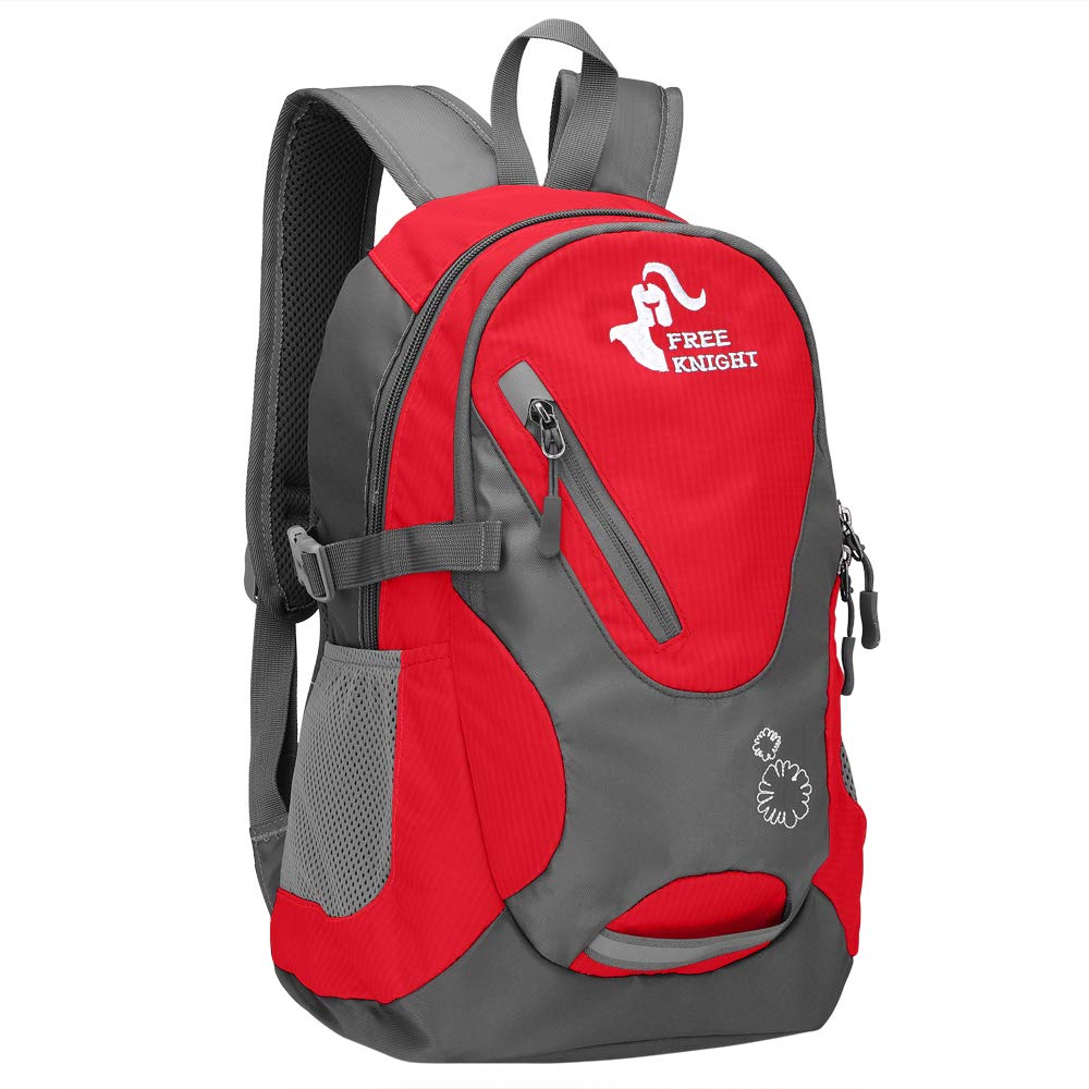 Kleiner Tagesrucksack 20L Radfahren Wanderrucksack Wasserdichter Reiserucksack Leichtgewicht (Rot),