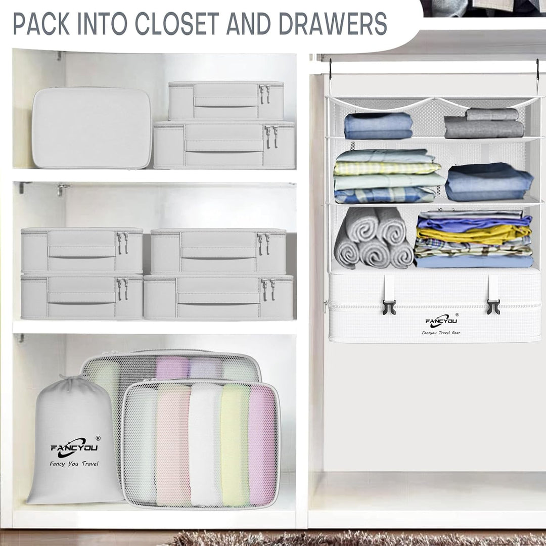 Koffer Organizer Hängende Verpackung Würfel Tragbare Schrank Regale Kompressive Reisegepäck Essentia