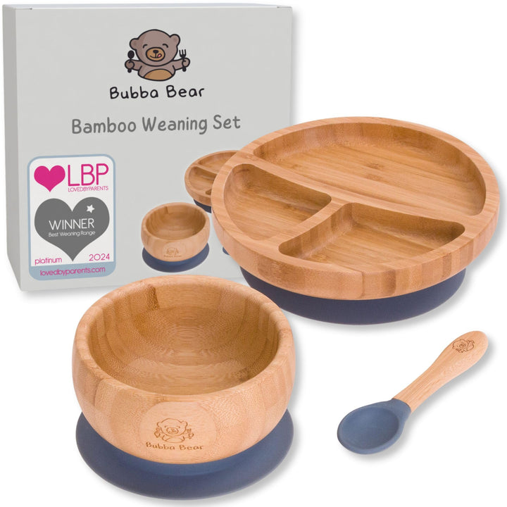 Bubba Bear Kindergeschirr-Set | Kinderteller mit Saugnapf | Geschirrset für Kleinkinder | Unterteilt