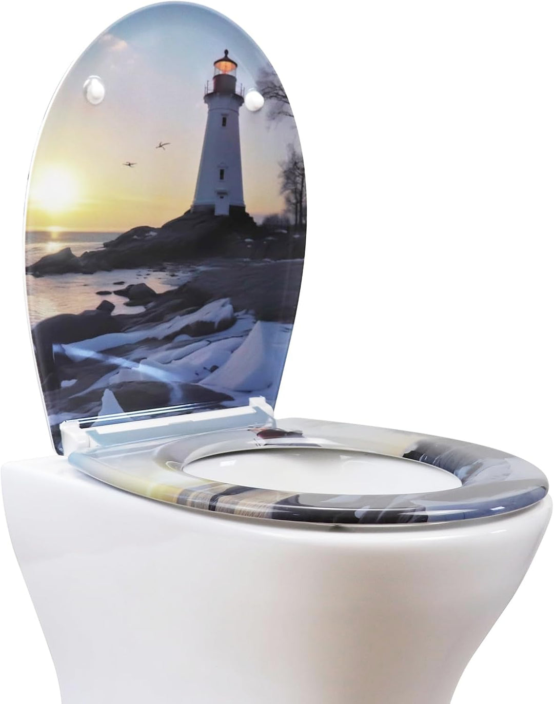 WC Sitz mit Absenkautomatik, Toilettendeckel Duroplast, Klodeckel mit Schnellverschluss, Montage von