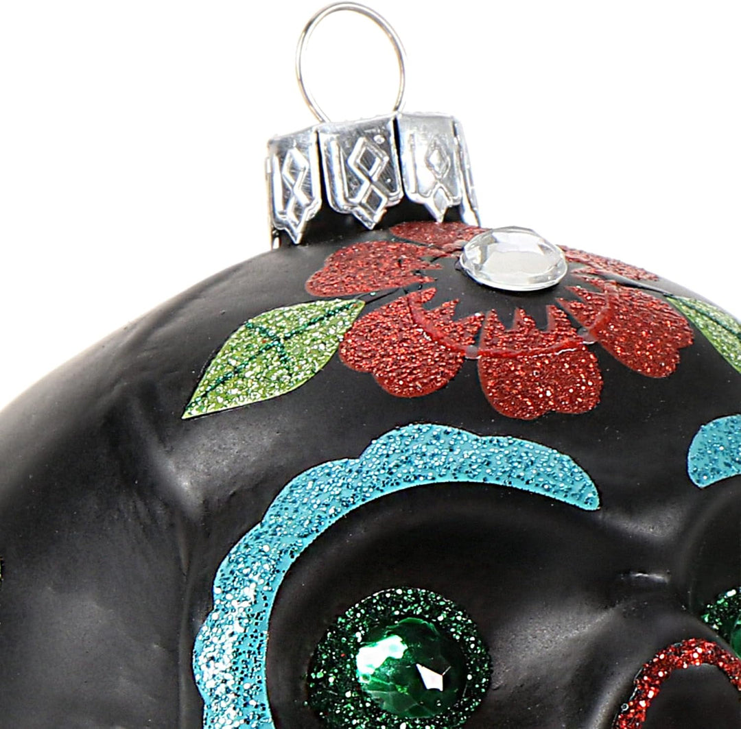 com-four® Weihnachtsbaumschmuck Totenschädel - Weihnachtsanhänger für den Christbaum - Weihnachtsbau