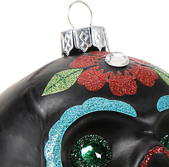 com-four® Weihnachtsbaumschmuck Totenschädel - Weihnachtsanhänger für den Christbaum - Weihnachtsbau