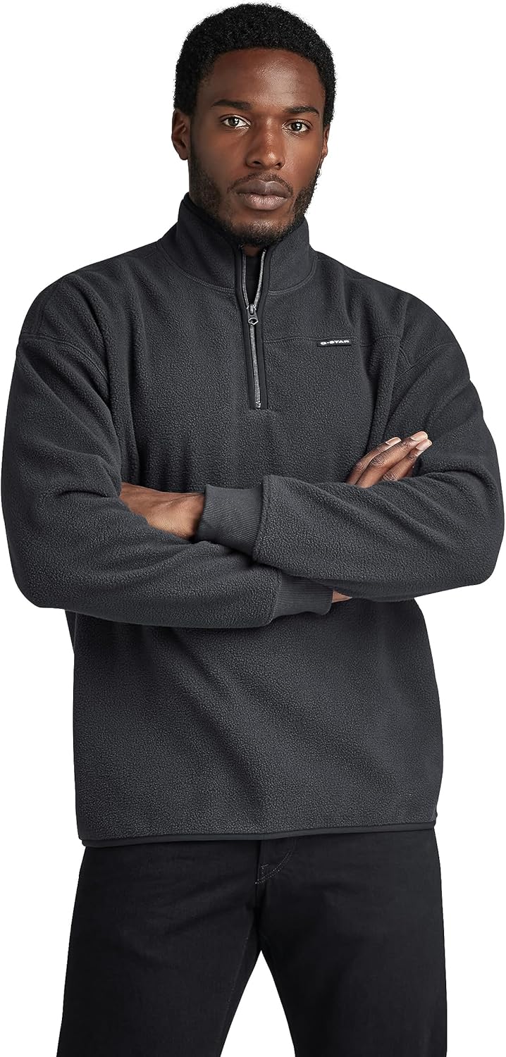 G-STAR RAW Herren Fleece Half Zip Loose Sw Sweats XXL Grau (Shadow D23491-d430-992), XXL Grau (Shado