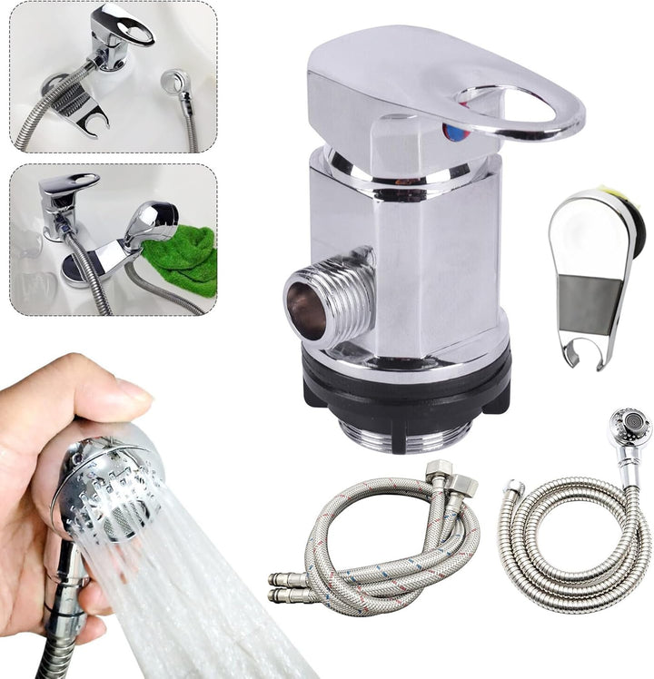 Dusche Mischbatterie Auslass 1/2 Zoll mit 80 cm Einlassrohren und Auslassrohren + Sprinkler Set für