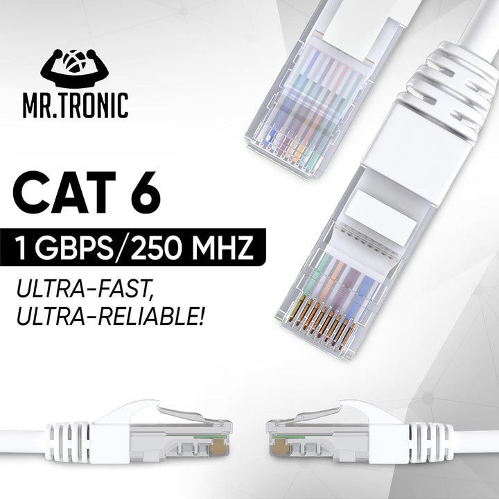 Mr. Tronic 100m Ethernet Netzwerk Netzwerkkabel | Patchkabel | CAT6, CCA, UTP | RJ45 Stecker | LAN K
